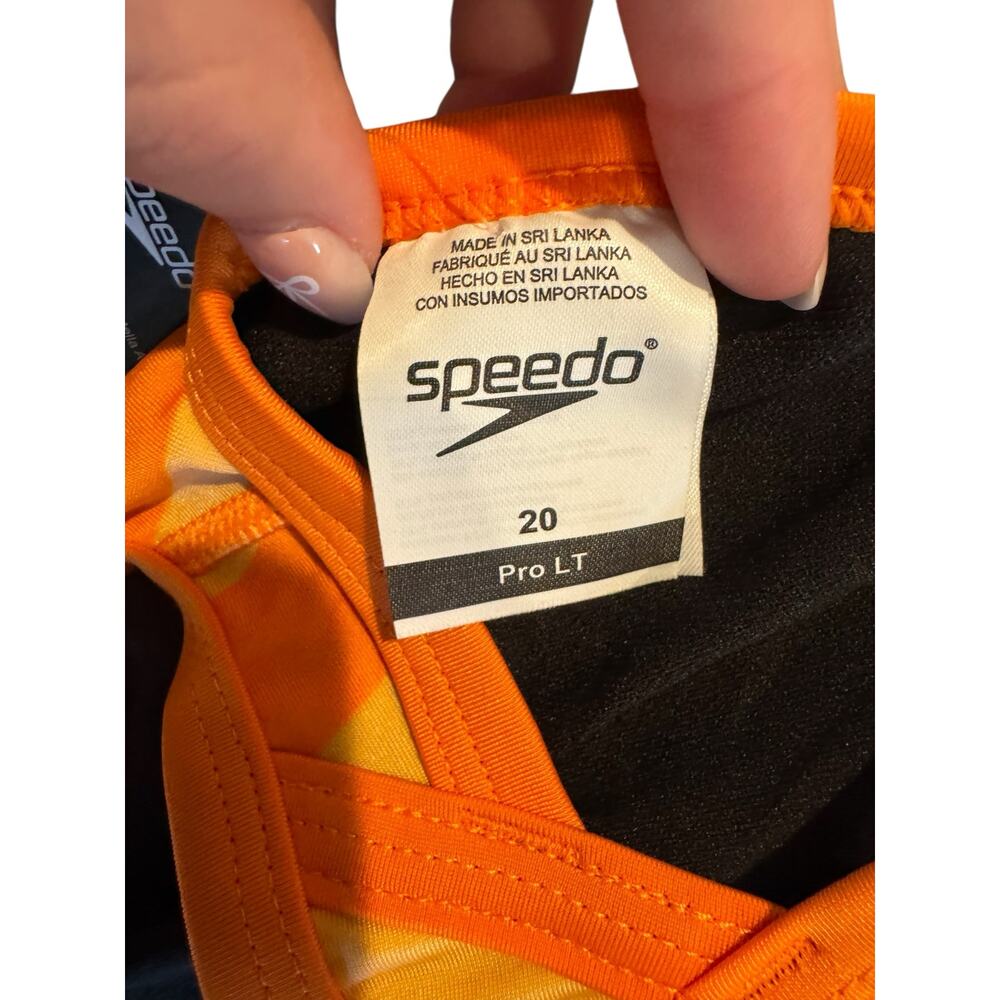 NWT Speedo Pro LT Girls Size 4/20 Youth Orange Swim Suit - Picture 4 of 7